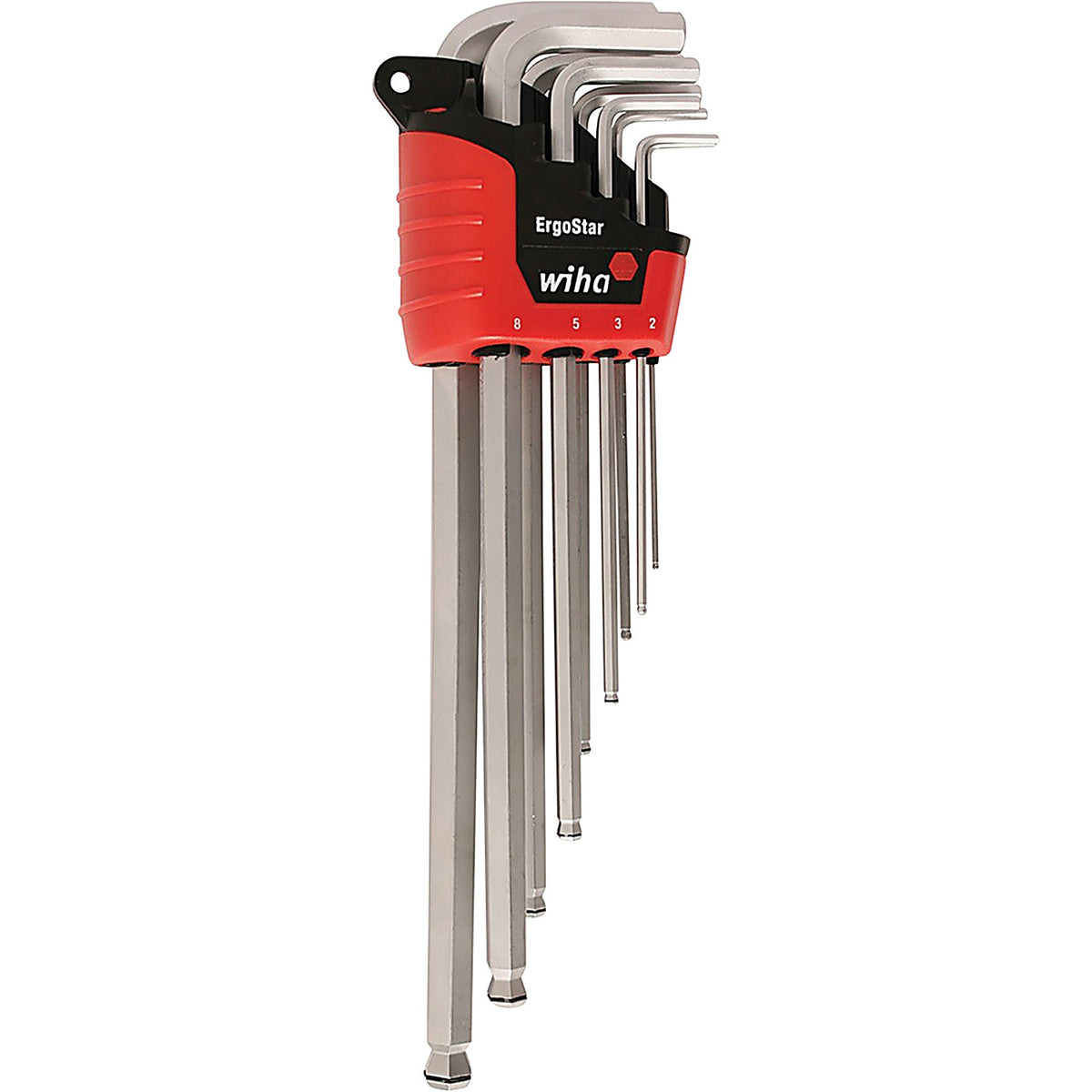 Wiha - 66990 - 9 Piece Magicring Ball End Long Arm HEX L-Key Set - Metric