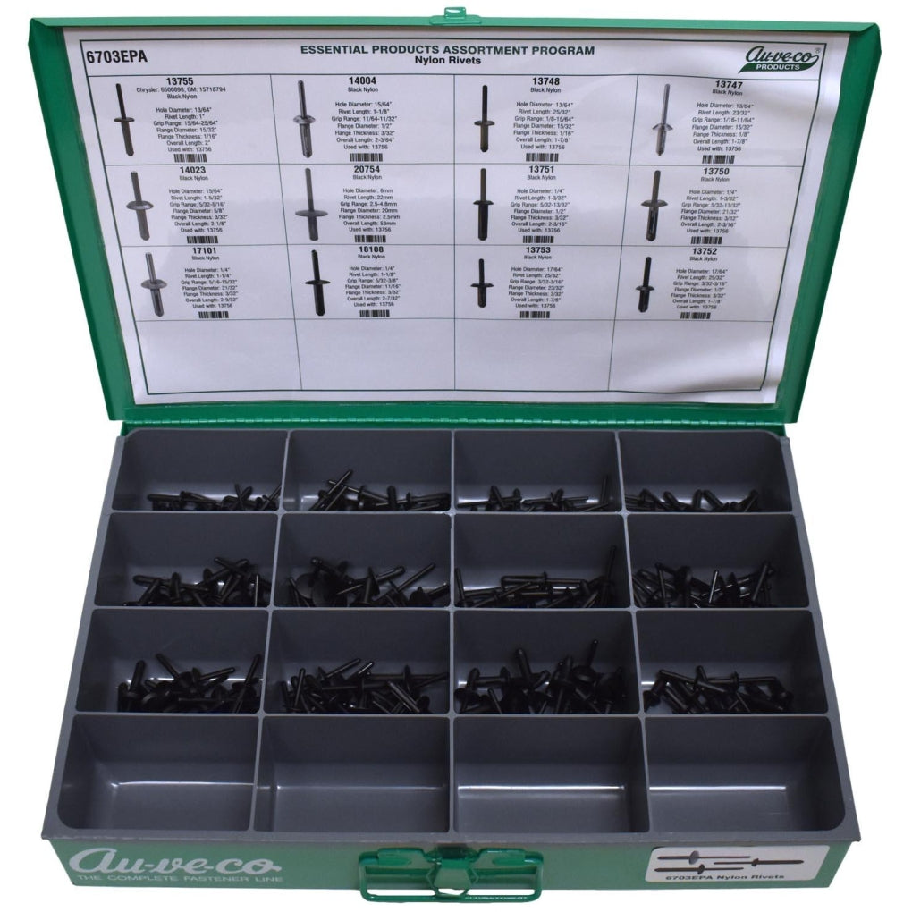 Auveco 6703EPA EPA Nylon Rivet Assortment