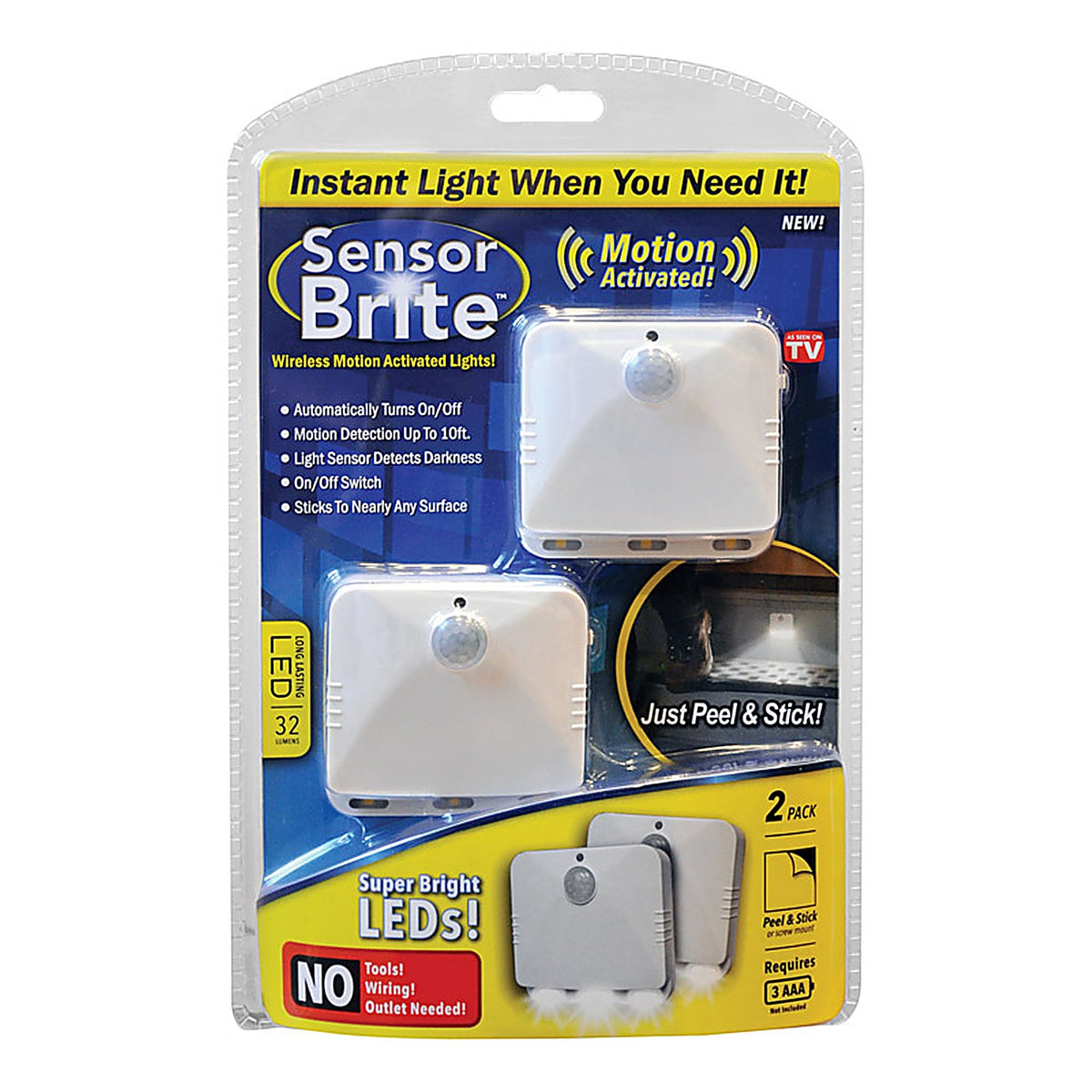 Sensor Brite - SBL-MC6B - as Seen on TV Automatic Battery Powered LED Night Light w/Sensor