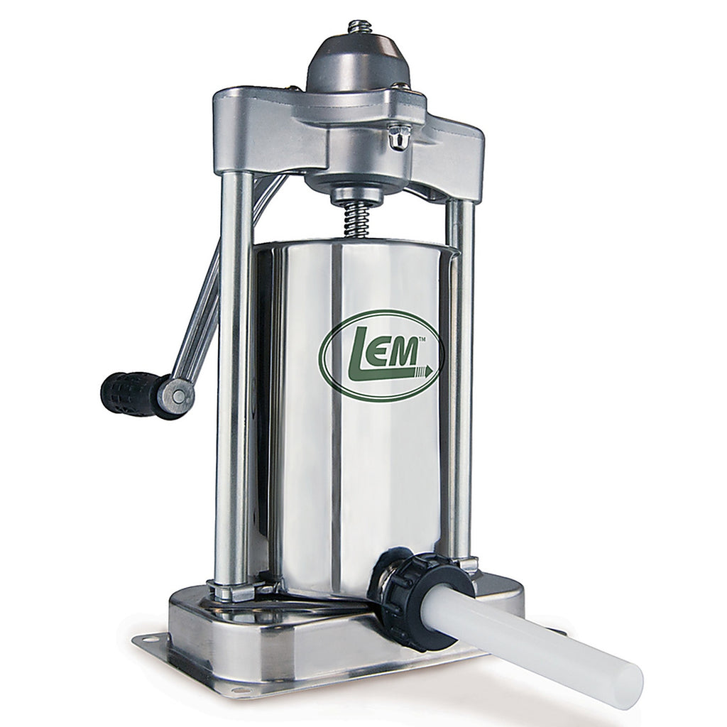 LEM 1606 Mighty Bite Brushed Nickel Silver 1 speed 5 lb. Sausage Stuffer
