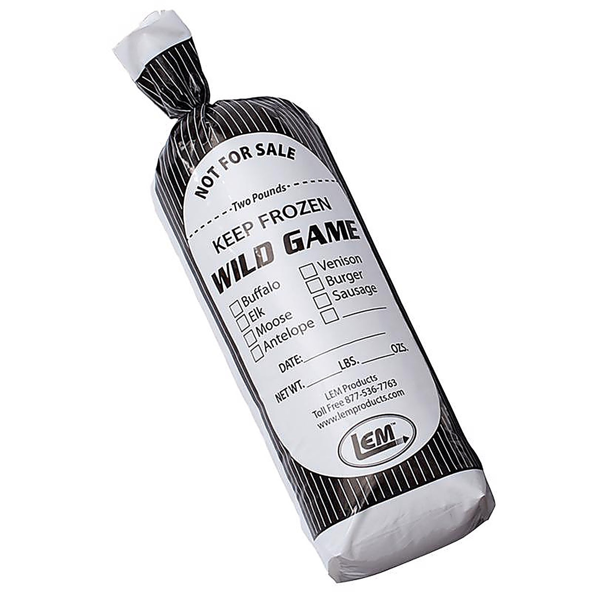 LEM W041 2 lb Black/White Wild Game Freezer Bags 1 pk