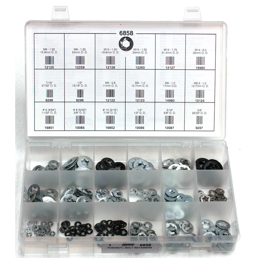 Auveco 6858 Pushnut Bolt Retainer Quik-Select Kit Assortment