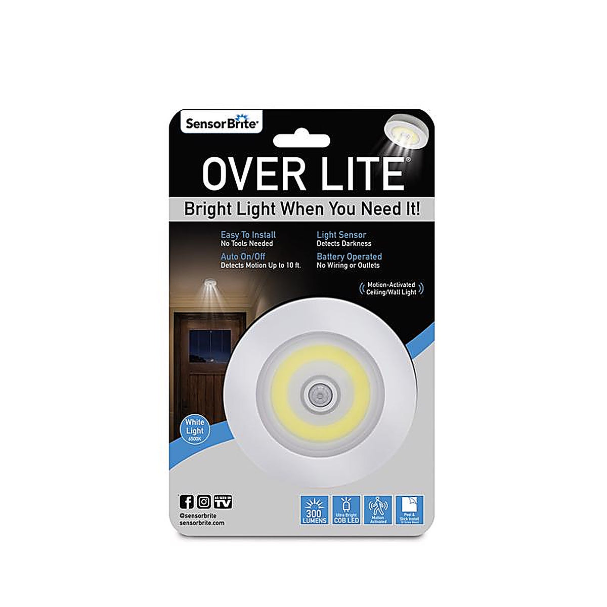 Over Lite - OVL-CD6 - as Seen on TV White Battery Powered LED Puck Light 1 Pack