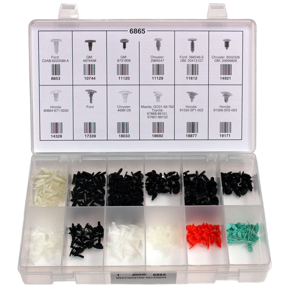 Auveco 6865 Weatherstrip Retainers Quik-Select Kit Assortment