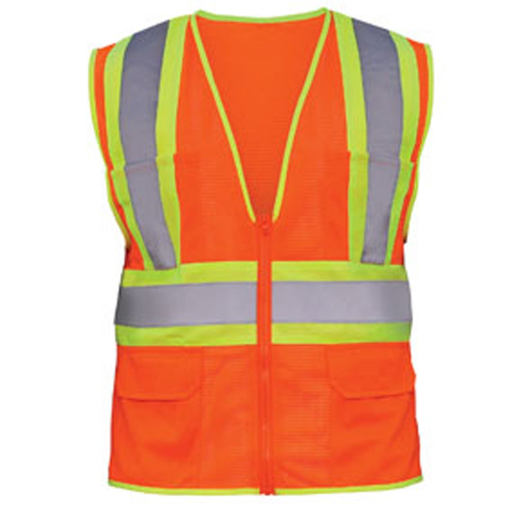 SAS Safety 692-2110 Class 2 Flame Retardant 2-Tone Vest (Orange) XL