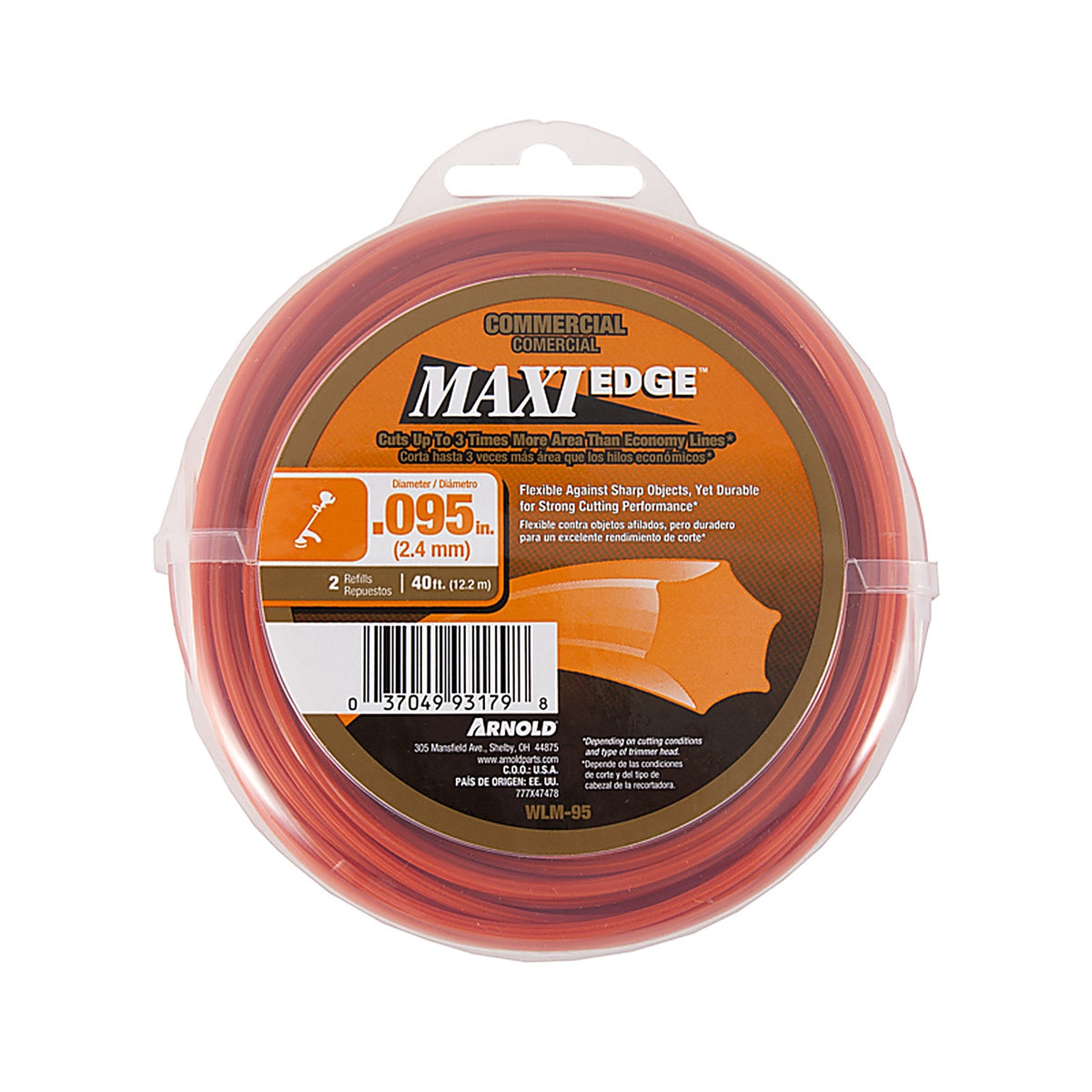 Arnold WLM-95 Maxi Edge Commercial Grade .095 in. D X 40 ft. L Trimmer Line