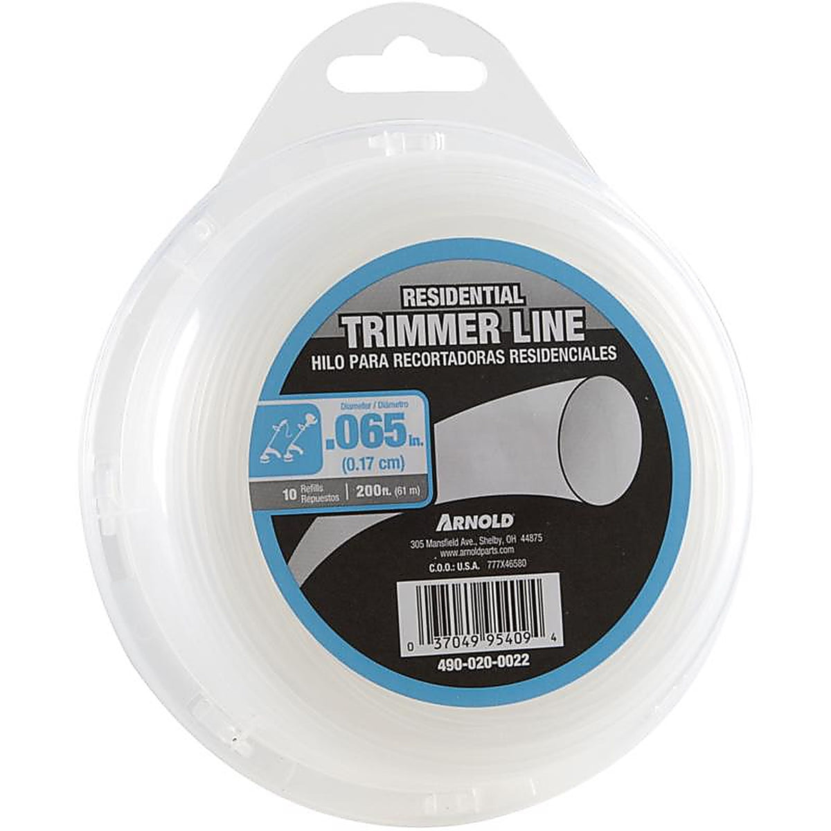 Arnold 490-020-0022 Residential Grade 0.065 in. D X 200 ft. L Trimmer Line