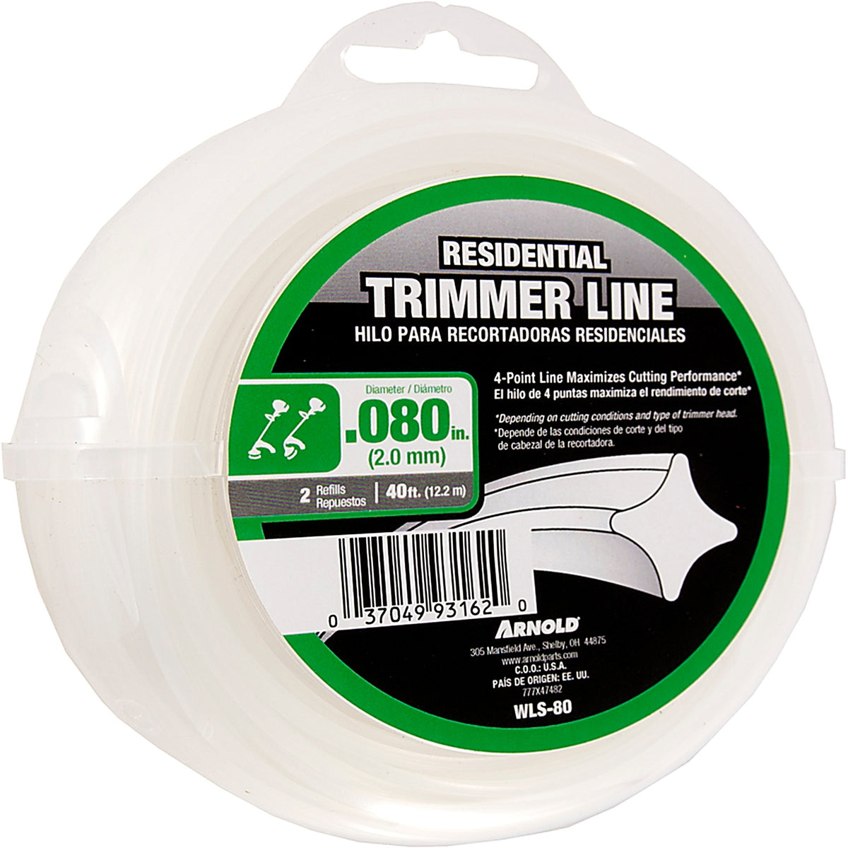 Arnold WLS-80 Residential Grade .080 in. D X 40 ft. L Trimmer Line