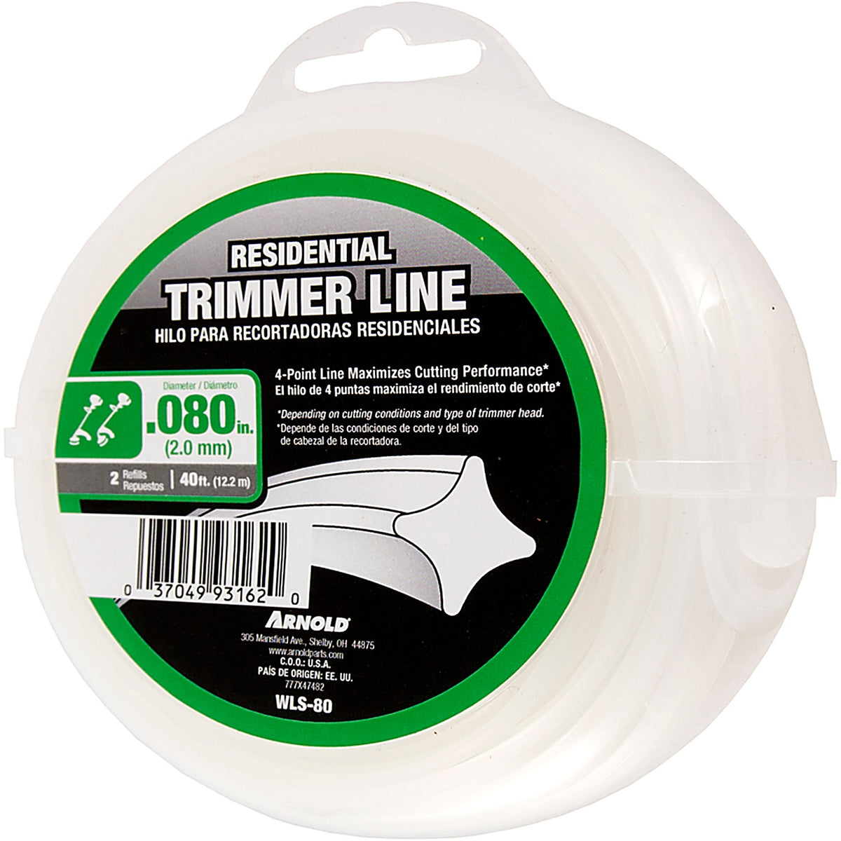 Arnold WLS-80 Residential Grade .080 in. D X 40 ft. L Trimmer Line
