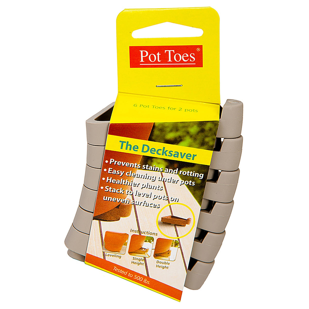 Pot Toes - SPT-06LGCS - 0.5 In. H Gray Plastic Plant Stand