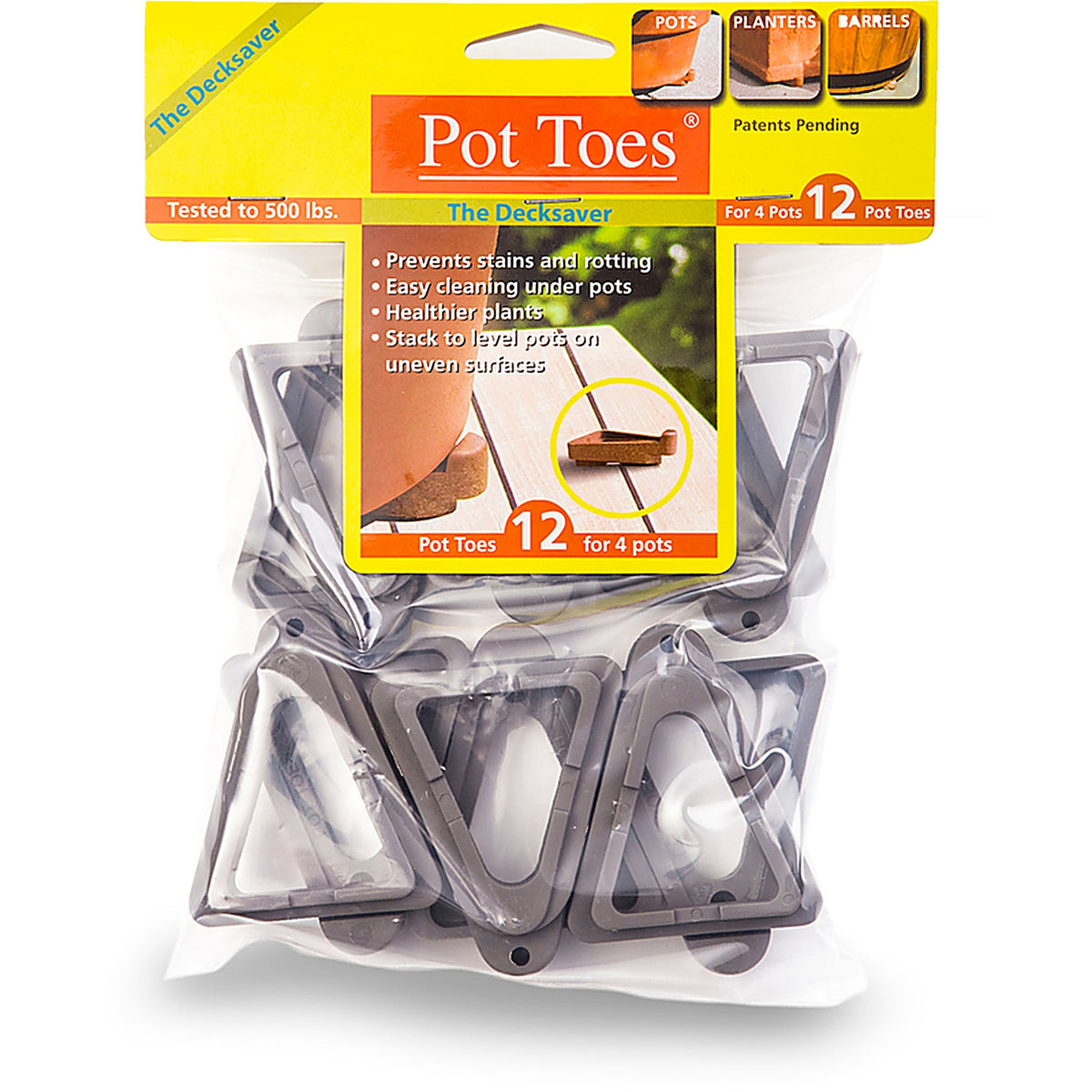 Down Under - SPT-12DGHT - 0.5 In. H Gray Plastic Pot Toes