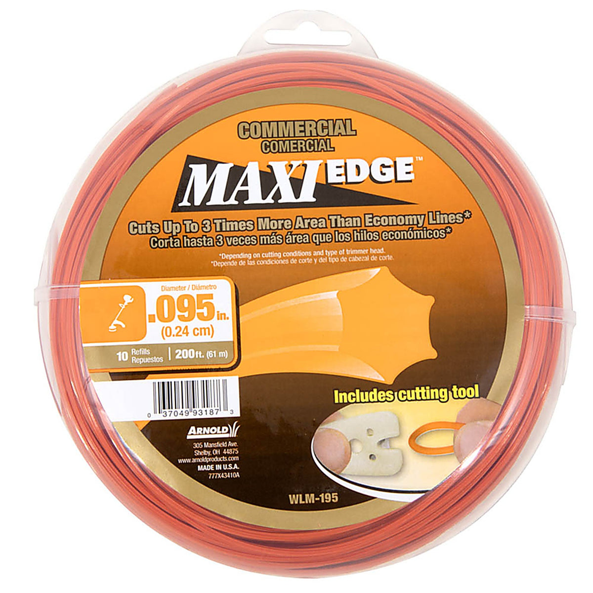 Arnold WLM-195 Maxi Edge Commercial Grade .095 in. D X 200 ft. L Trimmer Line