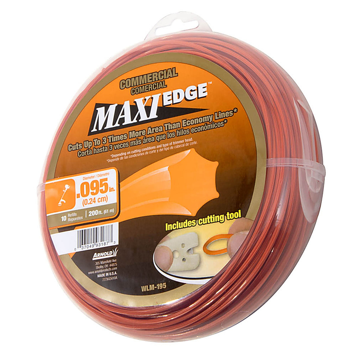 Arnold WLM-195 Maxi Edge Commercial Grade .095 in. D X 200 ft. L Trimmer Line