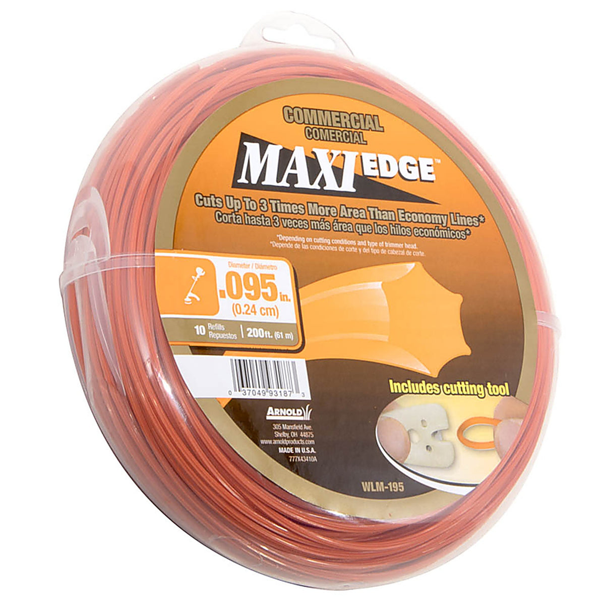 Arnold WLM-195 Maxi Edge Commercial Grade .095 in. D X 200 ft. L Trimmer Line