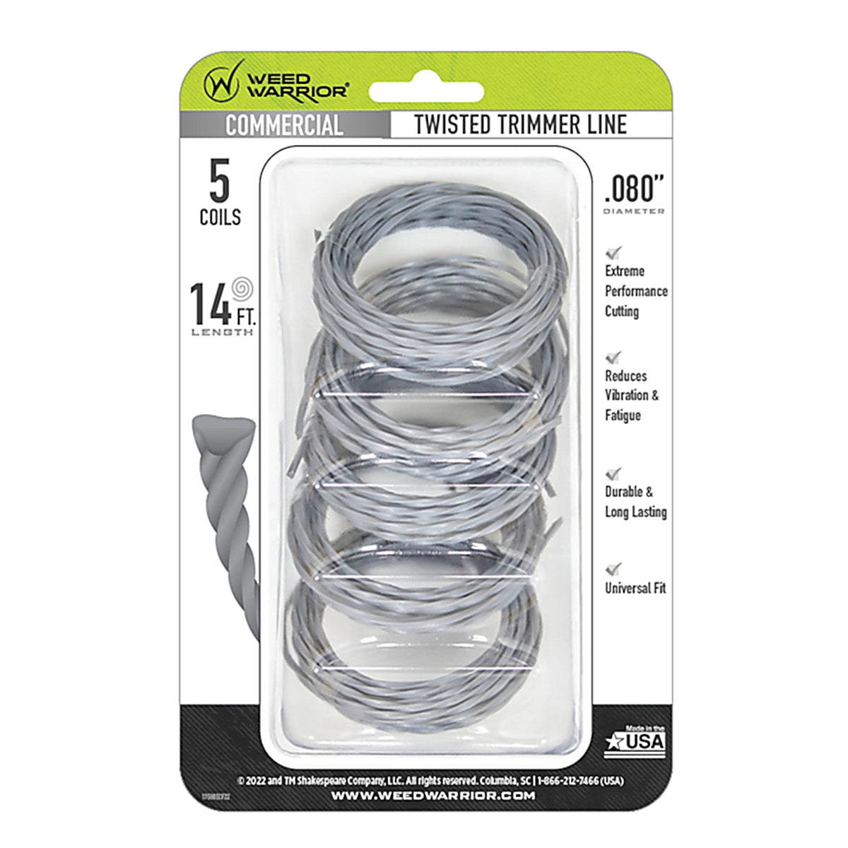 Weed Warrior 17580 Commercial Grade 0.08 in. D X 14 ft. L Trimmer Line