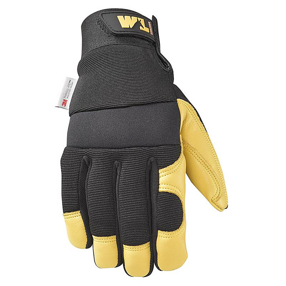 Wells Lamont 3233M Mens Saddletan Grain Winter Work Gloves Black/Yellow Medium