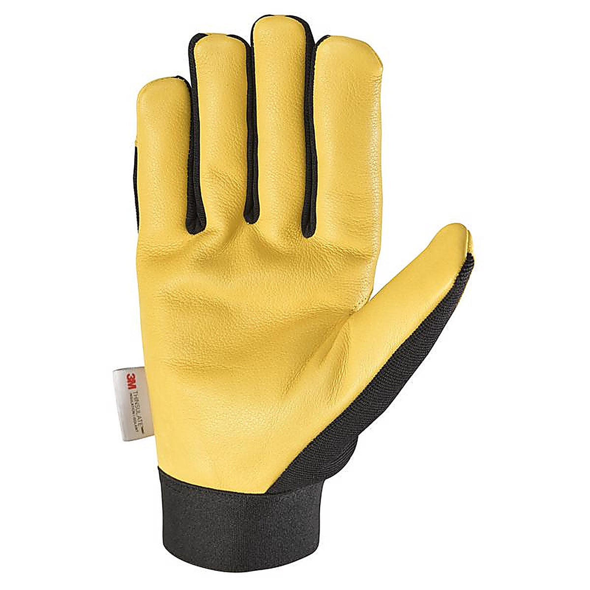 Wells Lamont 3233M Mens Saddletan Grain Winter Work Gloves Black/Yellow Medium