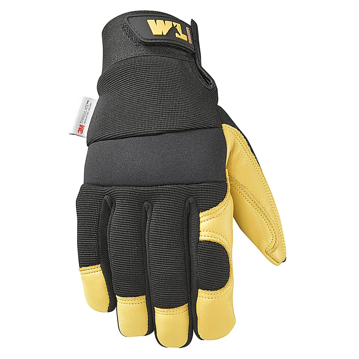 Wells Lamont 3233XL Mens Saddletan Grain Winter Work Gloves Black/Yellow XL