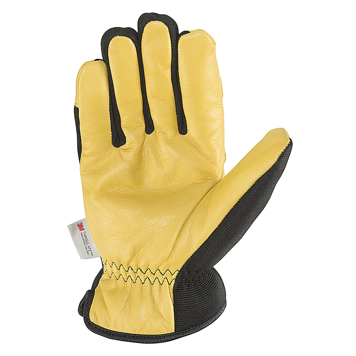 Wells Lamont 3233XL Mens Saddletan Grain Winter Work Gloves Black/Yellow XL