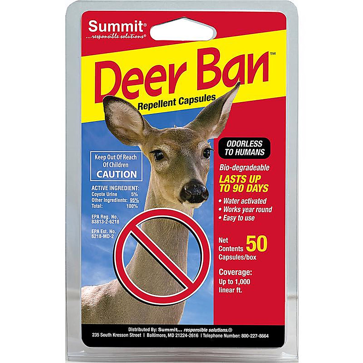 Summit - 2001 - Deer Ban Animal Repellent Capsule for Deer 50 CT