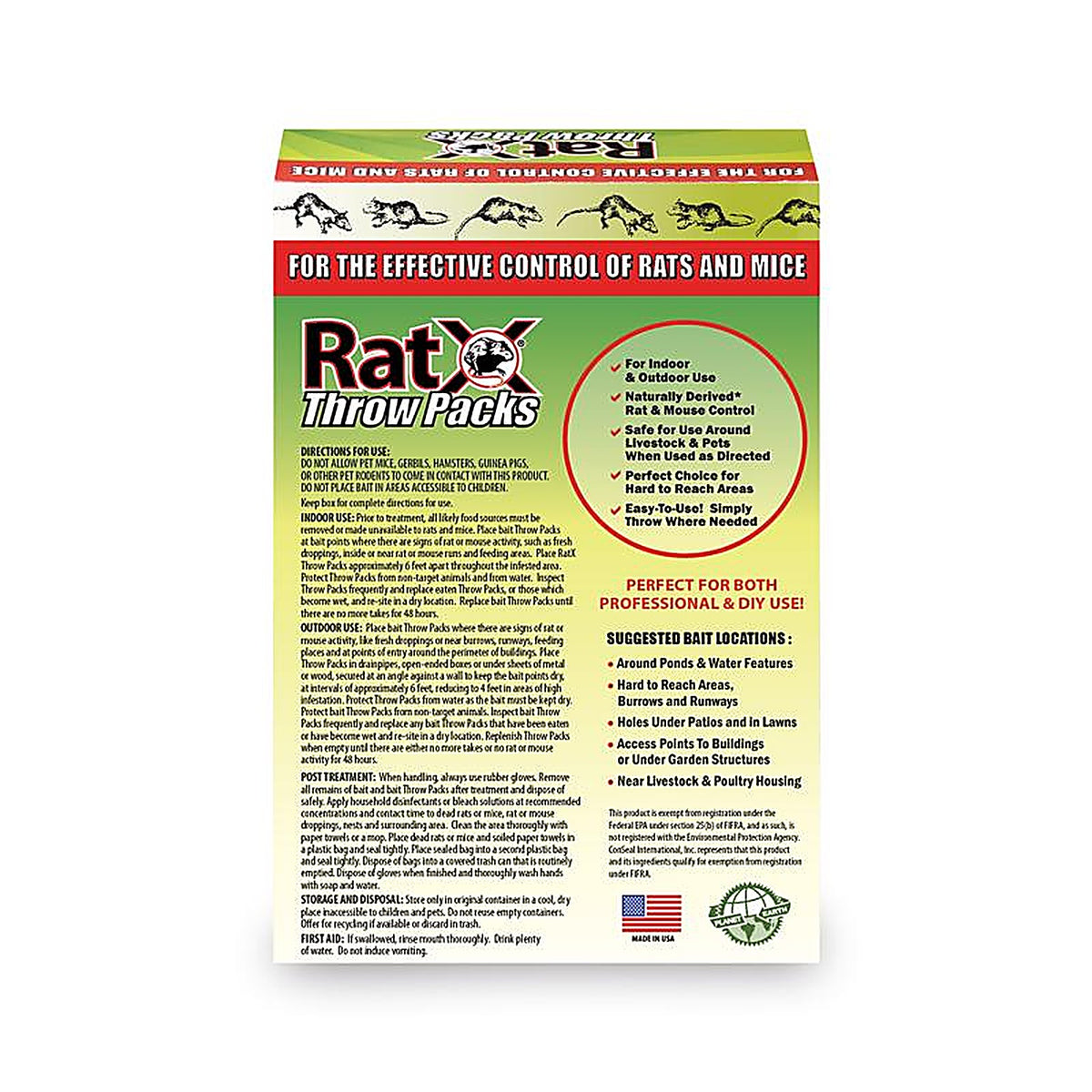 Ratx - 620103 - Non-Toxic Bait Pellet Throw Pack for Mice and Rats 6 Pack