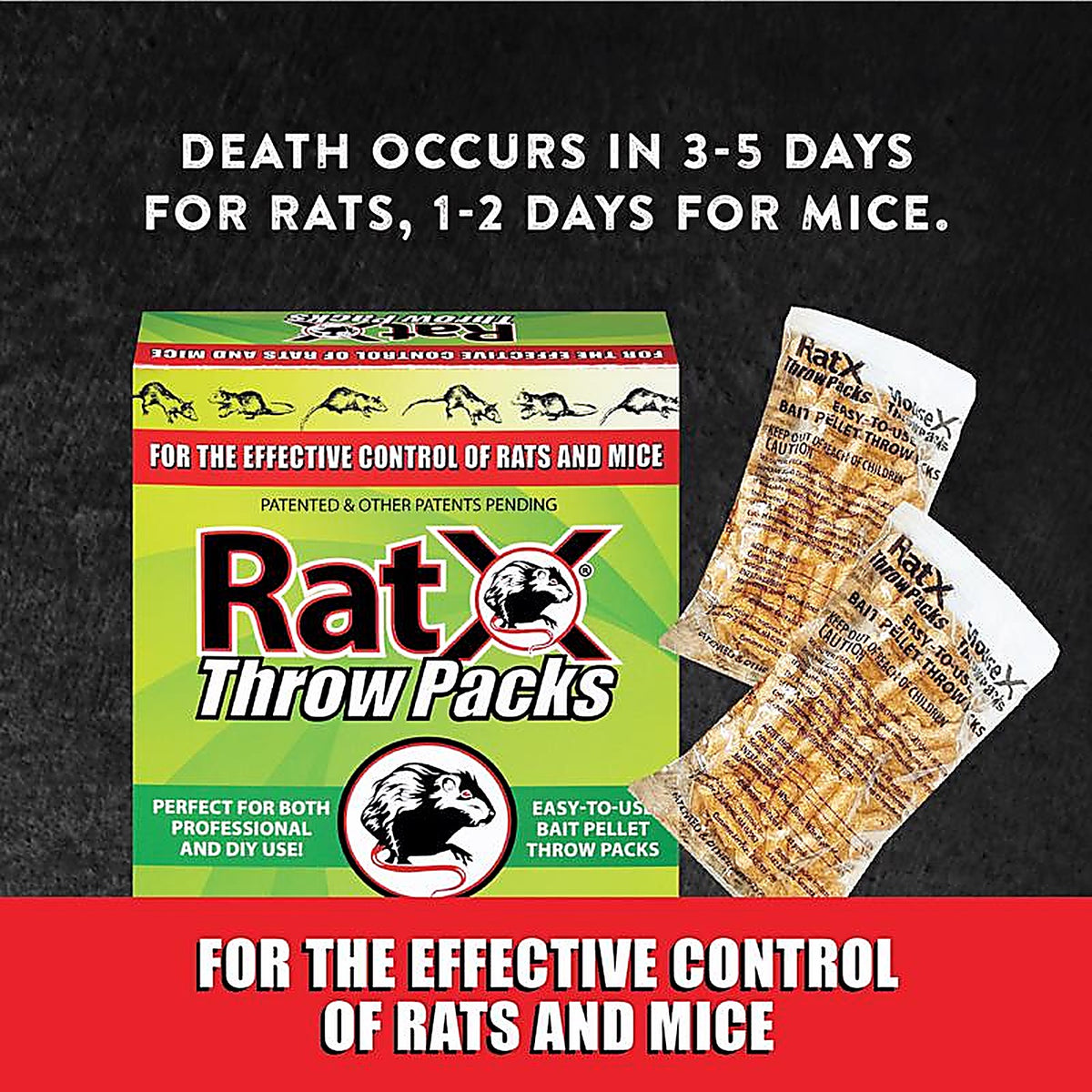 Ratx - 620103 - Non-Toxic Bait Pellet Throw Pack for Mice and Rats 6 Pack