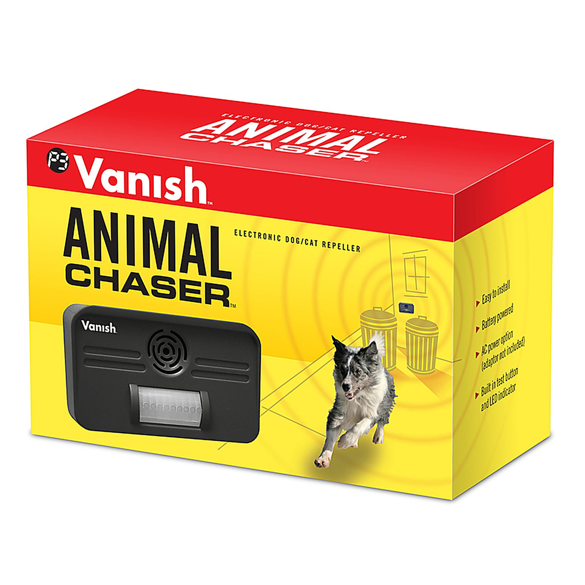 Vanish - P7807 - Animal Chaser Battery-Powered Electronic Pest Repeller for Dog/Cat