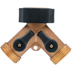 Orbit - 58248N - Brass Threaded 2 Male/1 Female Y-Hose Connector with Shut Offs