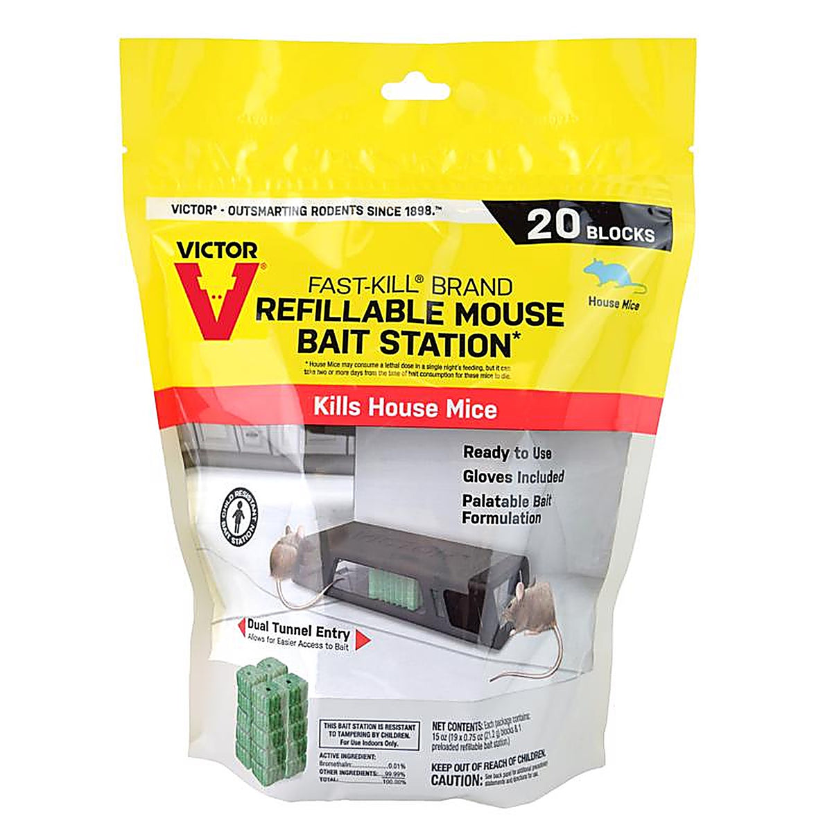 Victor - M923 - Fast-Kill Bait Station Blocks for Mice 1 Pack