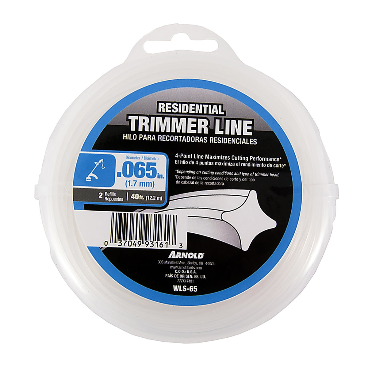Arnold WLS-65 Residential Grade .065 in. D X 40 ft. L Trimmer Line