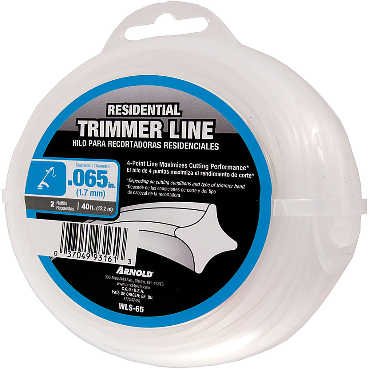 Arnold WLS-65 Residential Grade .065 in. D X 40 ft. L Trimmer Line