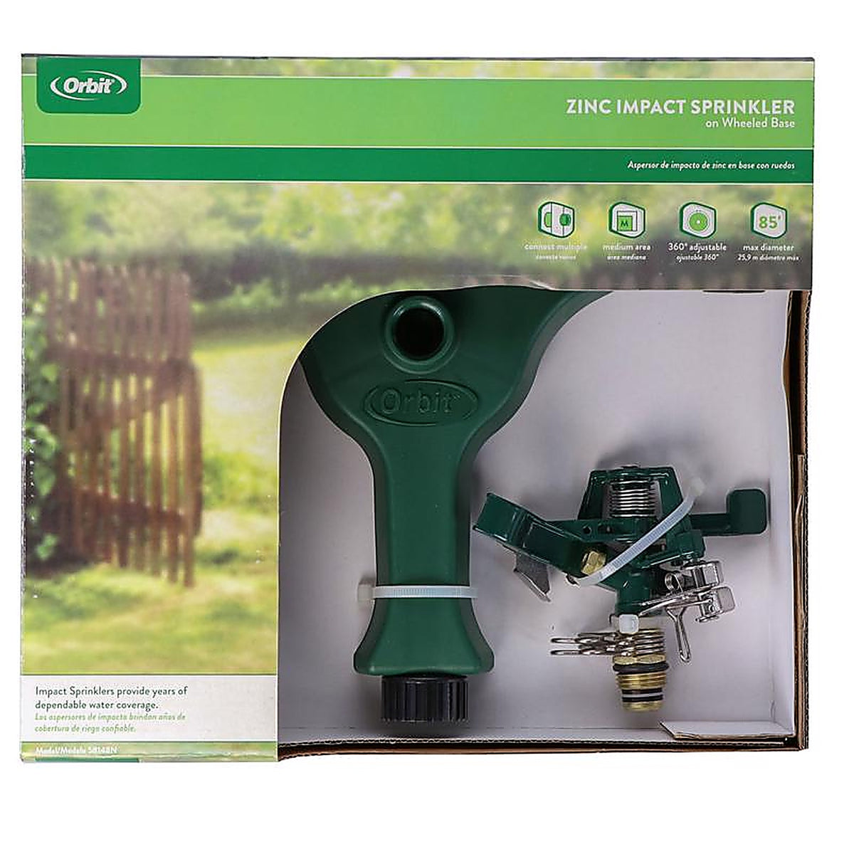 Orbit 58148N Plastic Wheeled Base Impact Sprinkler 5670 sq. ft.