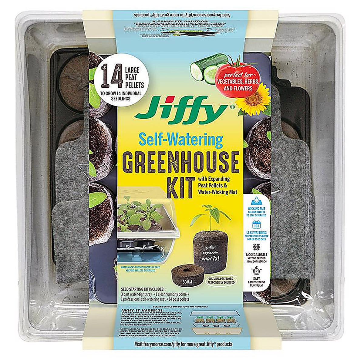 Jiffy - T14HG - 14 Cells 11 In. H X 11 In. W Seed Starting Kit 1 Pack