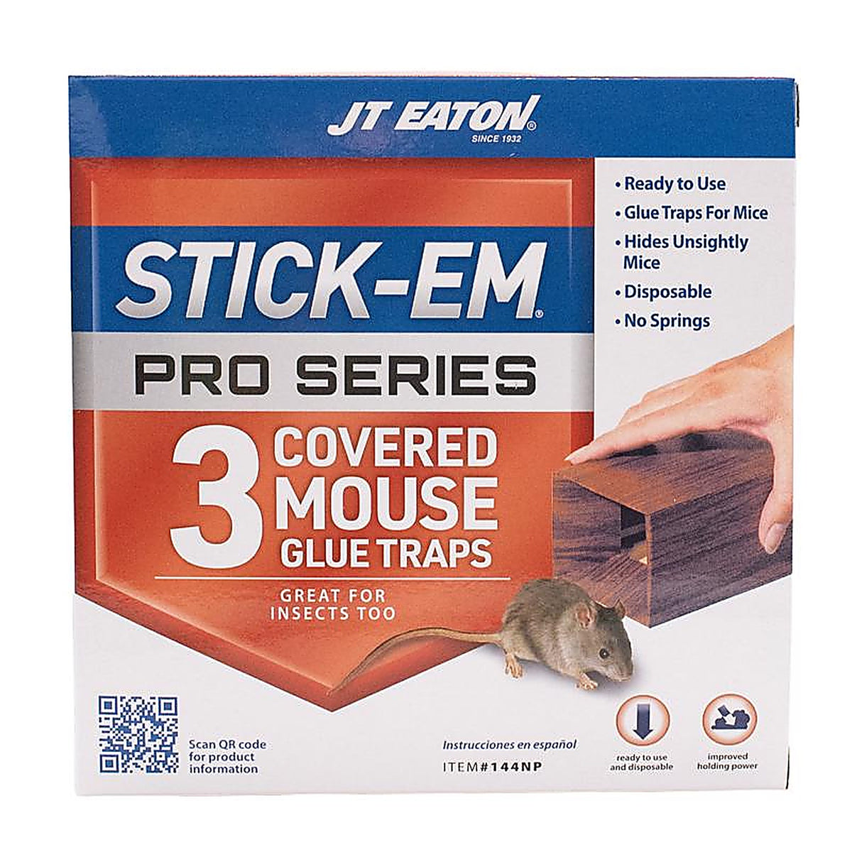 JT Eaton 144NP Stick-Em Small Covered Animal Trap For Mice 3 pk