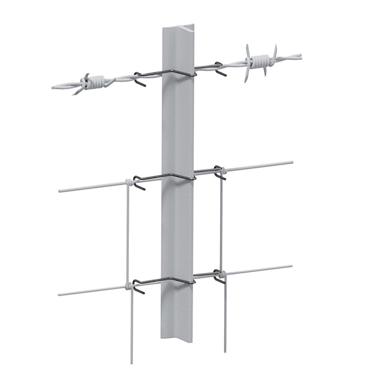 Lockjawz - TSWC-50 - 2 In. H X 10 In. W X 14 In. L 12 Ga. Silver Steel T-Post Clip