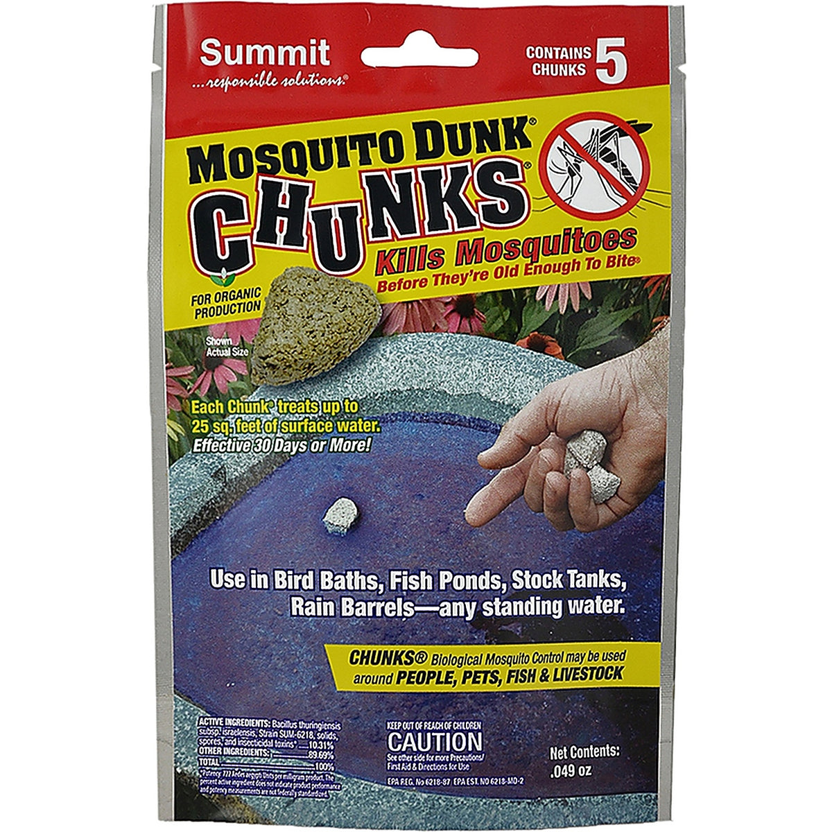 Mosquito Dunk - 175-12 - Summit Mosquito Dunk Insect Killer Solid 5 Pack