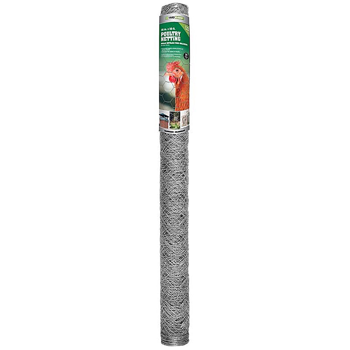 Garden Zone 183650 36 in. H x 50 ft. L 20 Ga. Silver Poultry Netting
