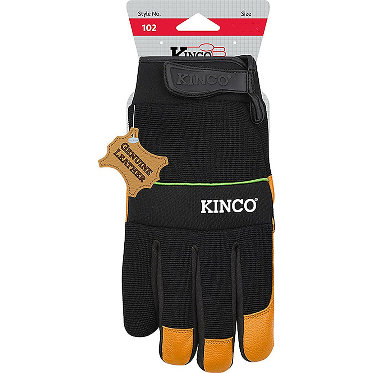 Kinco 102-L Premium Mens Hybrid Driver Gloves Black/Orange Large