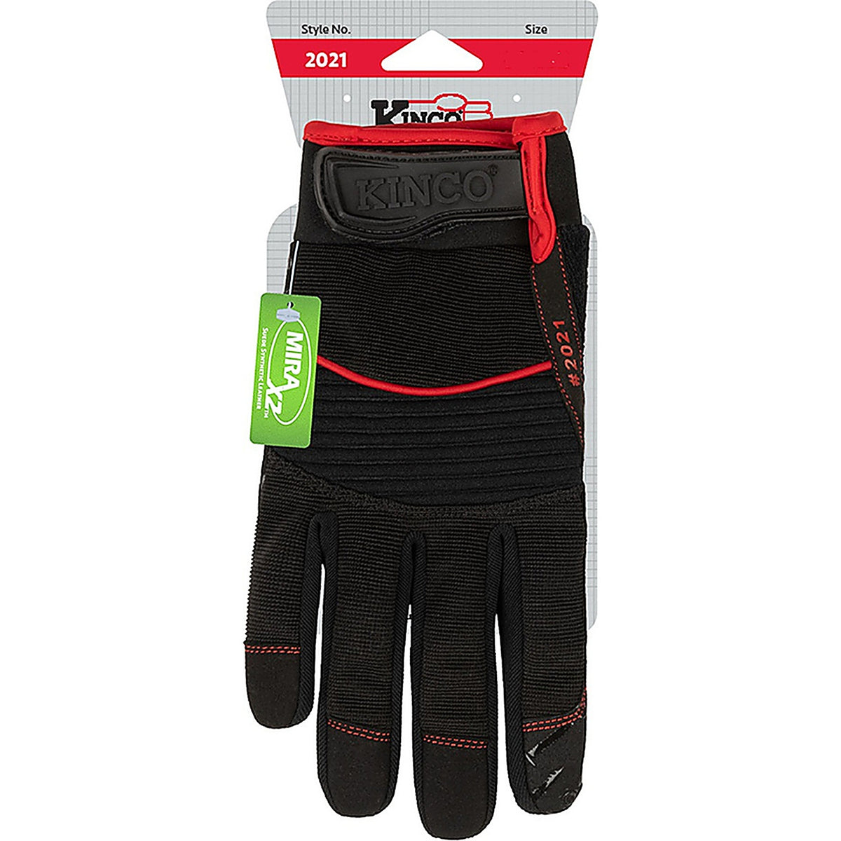 Kinco 2021-XL Handler Mens Pull-Strap Work Gloves Black XL