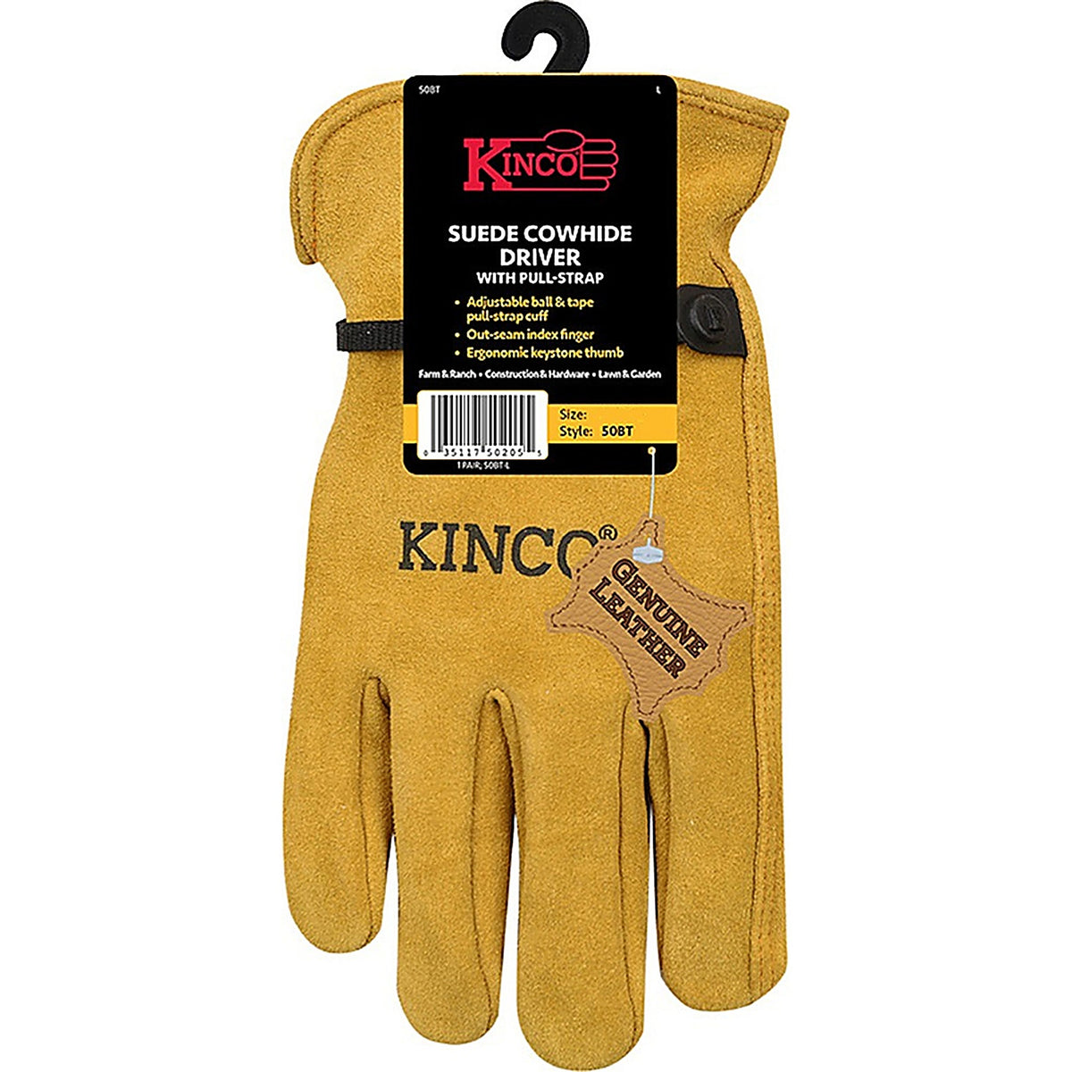 Kinco 50BT-M Mens Driver Gloves Gold Medium