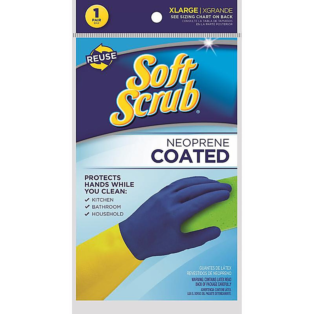 Soft Scrub 12684-26 Latex/Neoprene Cleaning Gloves XL Blue/Yellow 1 pk
