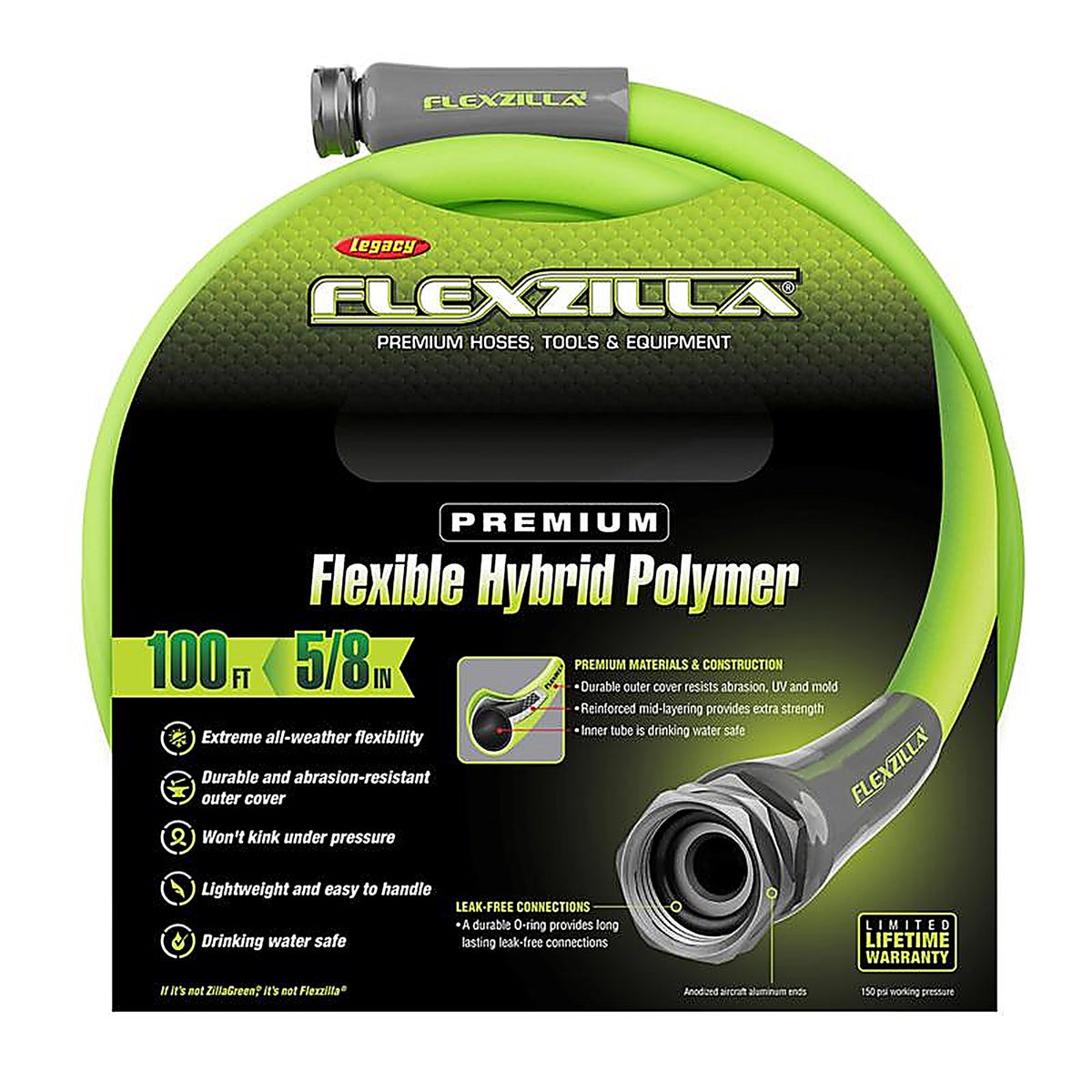 Legacy - HFZG5100YW - Flexzilla 5/8 In. D X 100 Ft. L Heavy Duty Premium Grade Garden Hose
