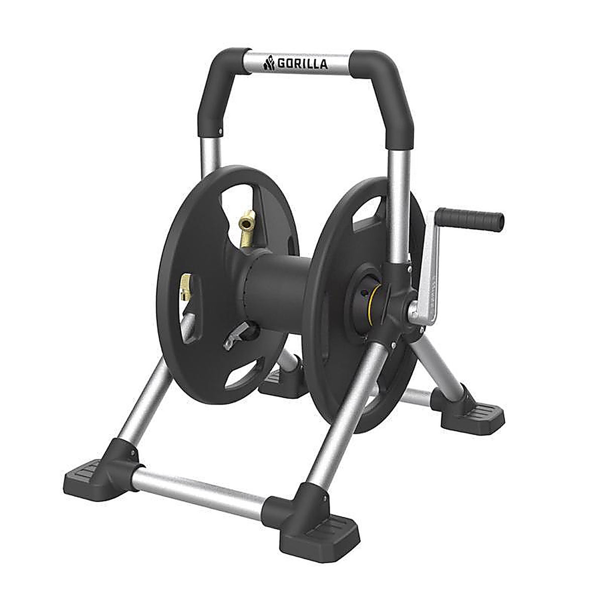 Gorilla - GRS-150H - 150 Ft. Black/Gray Retractable Free Standing Hose Reel Cart