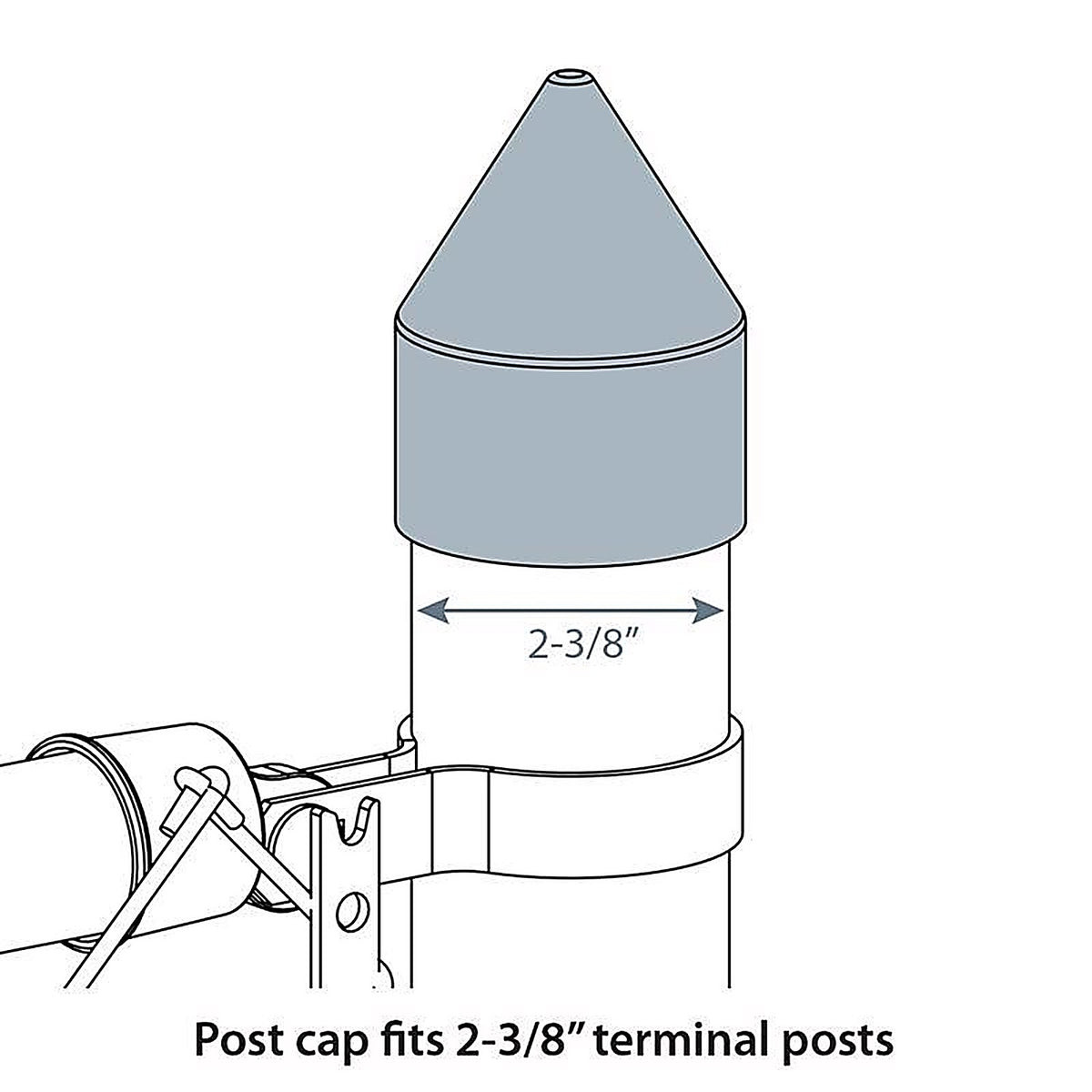 Yardlink - 328569C - Silver Aluminum Chain Link Bullet Cap 1 Pack