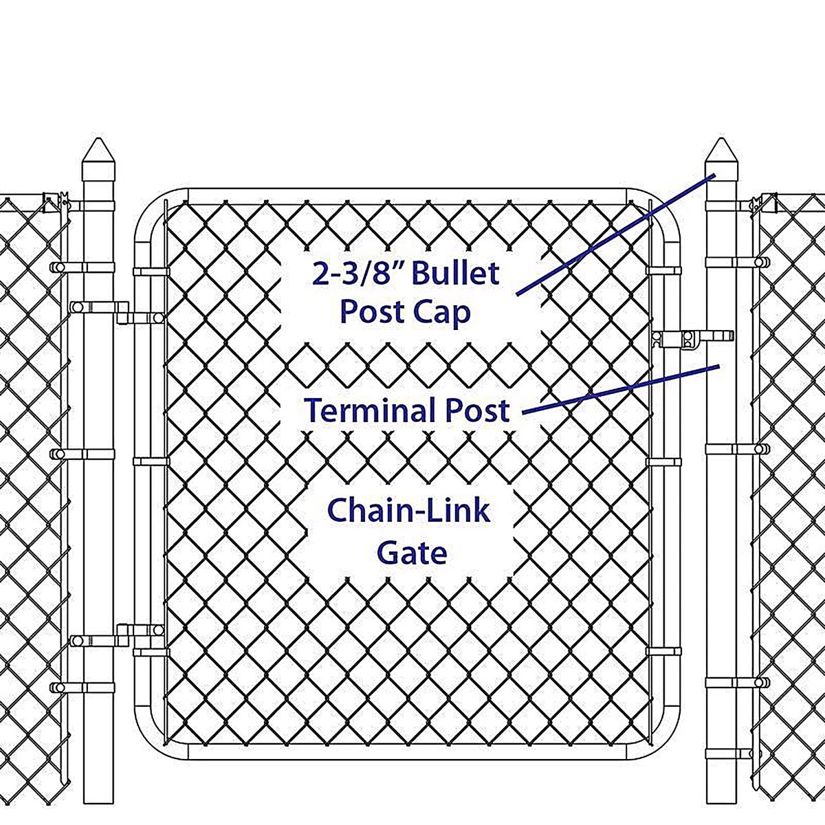 Yardlink - 328569C - Silver Aluminum Chain Link Bullet Cap 1 Pack
