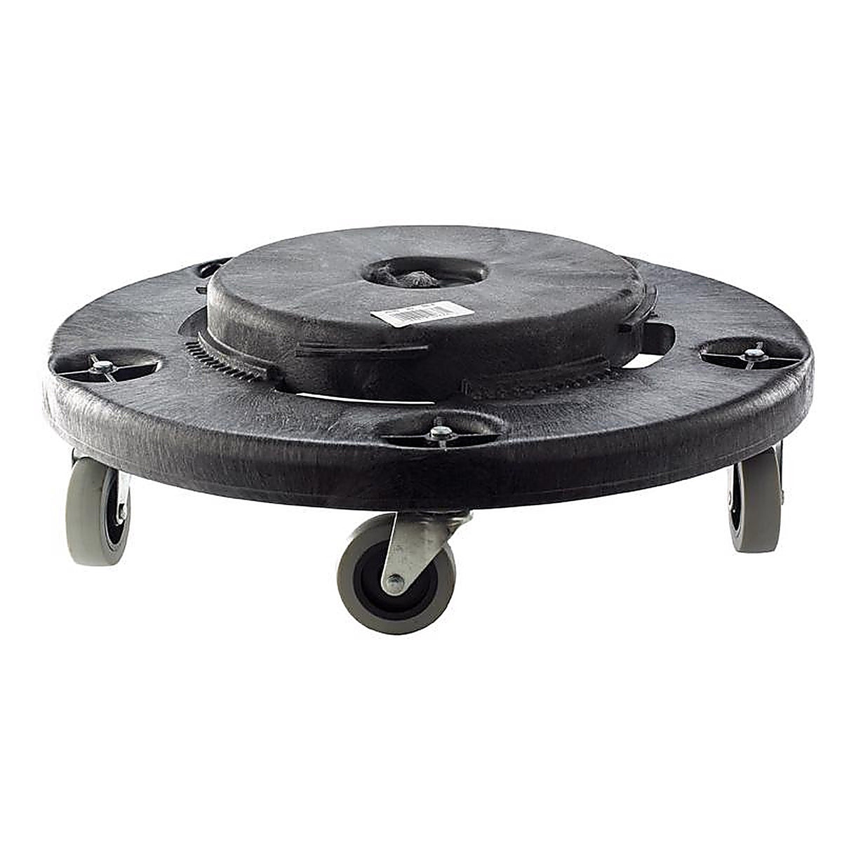 Rubbermaid 264020BLA Brute 250 lb Black Plastic Wheeled Garbage Can Dolly