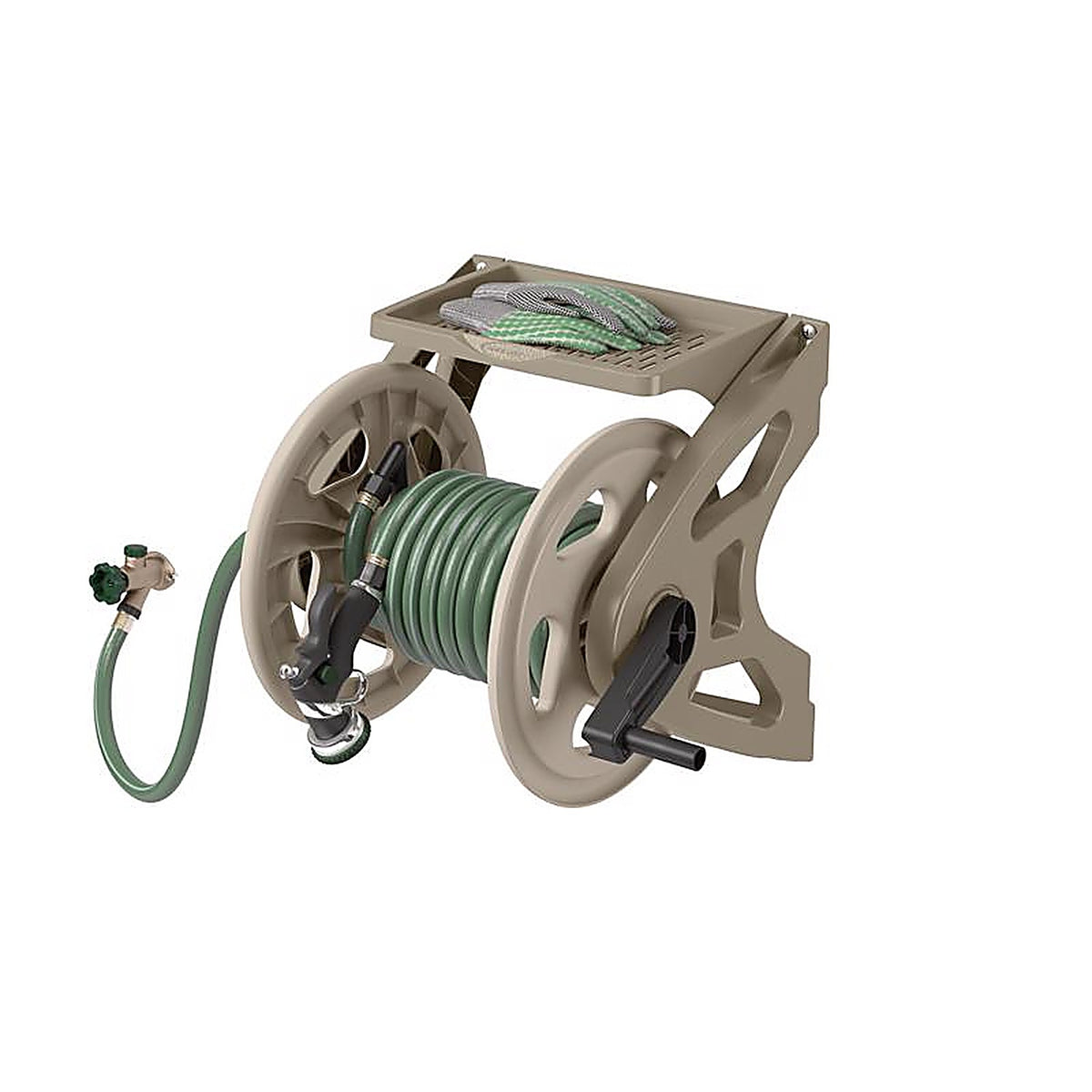 Suncast WMS200 Hose Handler 200 ft. Taupe Retractable Wall Mounted Hose Reel