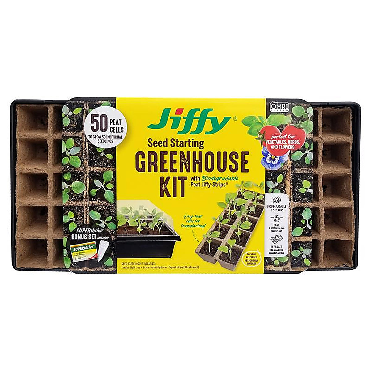 Jiffy - TS50HST-8 - 50 Cells 5.5 In. H X 11 In. W X 21 In. L Seed Starting Kit 1 Pack