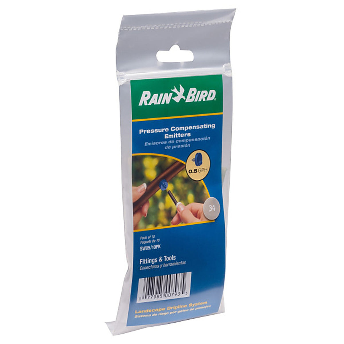Rain Bird - SW05-10PSX - Full-Circle Drip Irrigation Emitter 0.5 GPH 10 Pack