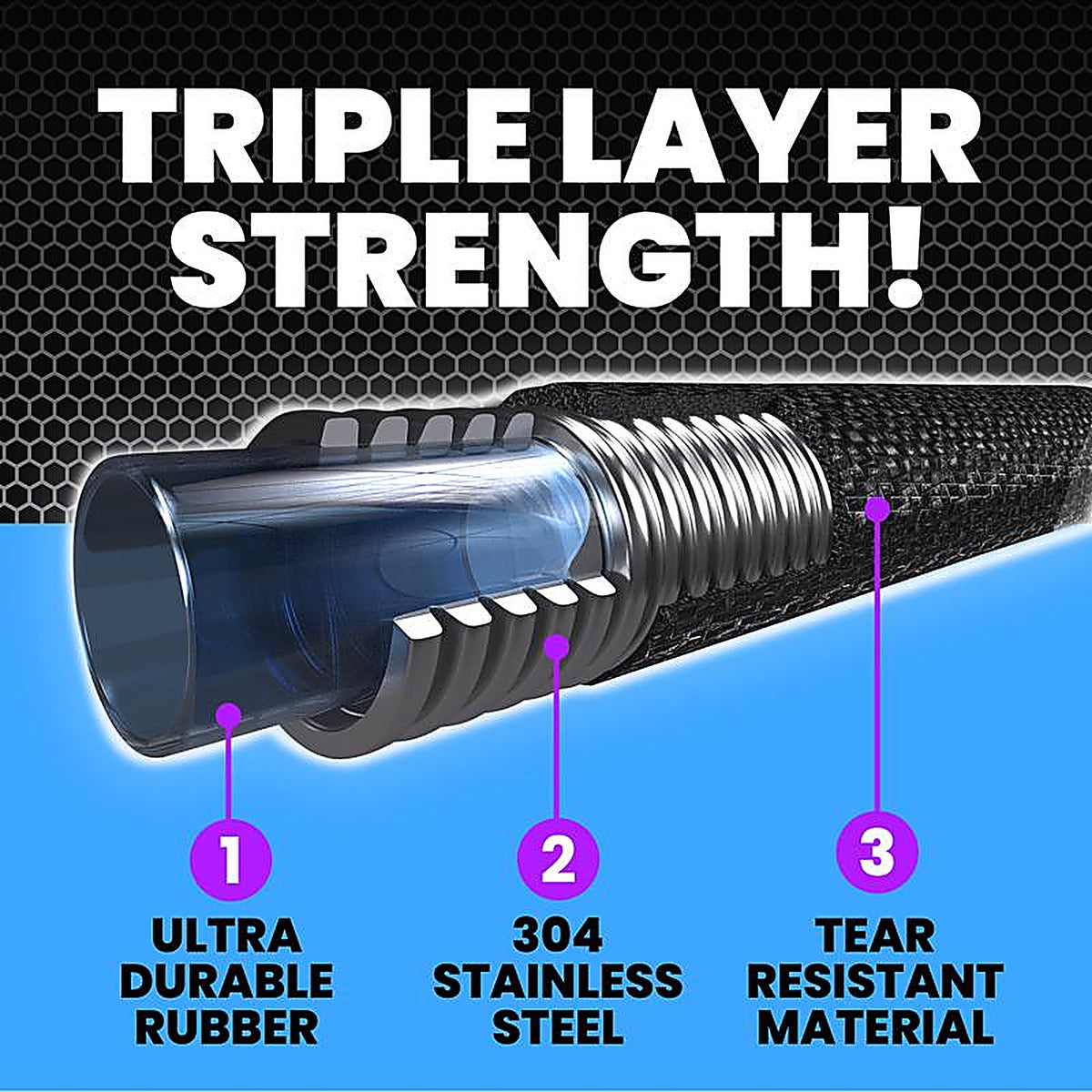 Hydrosteel - 8589 - 5/8 In. D X 50 Ft. L Heavy Duty Garden Hose